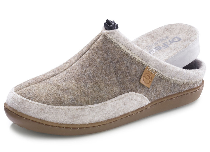 Hausschuhe - Laurina, klassische Damen-Hausschuhe, Weite H, mit herausnehmbarem Fußbett, in Größe 036 bis 042, in Farbe TAUPE-BEIGE Ansicht 2