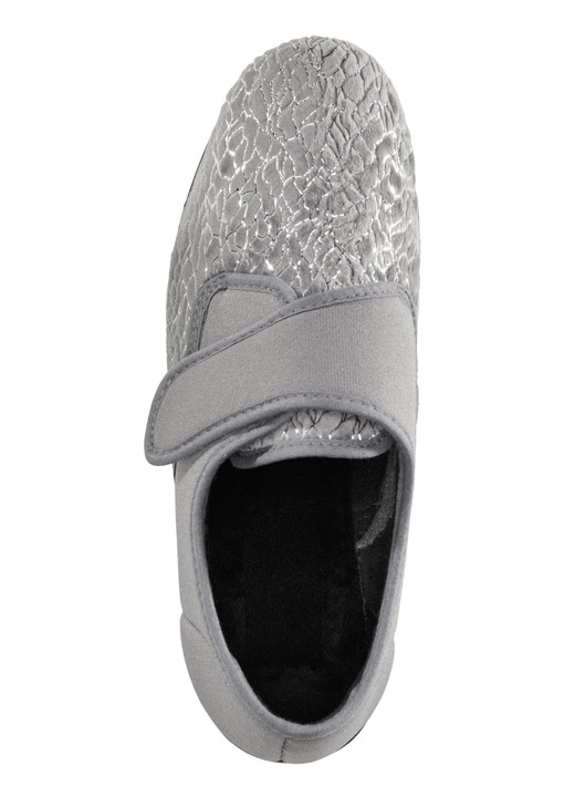 Hausschuhe - Laurina, klassische Damen-Klettschuhe, mit elastischem Samt, in Größe 036 bis 042, in Farbe BORDEAUX Ansicht 4