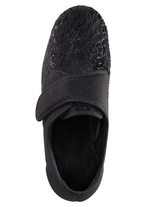 Hausschuhe - Laurina, klassische Damen-Klettschuhe, mit elastischem Samt, in Größe 036 bis 042, in Farbe BORDEAUX Ansicht 10