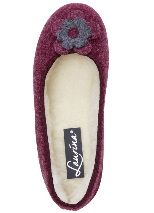 Hausschuhe - Laurina, warme Damen-Hausschuhe, mit Schurwolle, in Größe 036 bis 042, in Farbe BLAU Ansicht 4