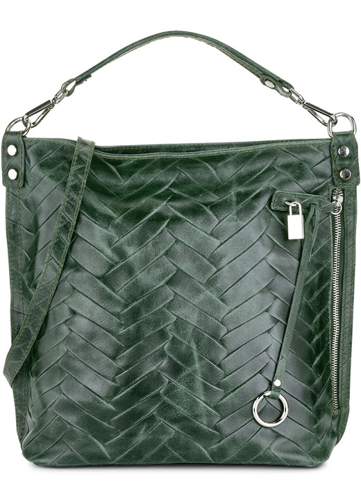 Taschen - Laurina Tasche mit Zierschloss am Seitenfach, in Farbe TANNE Ansicht 1