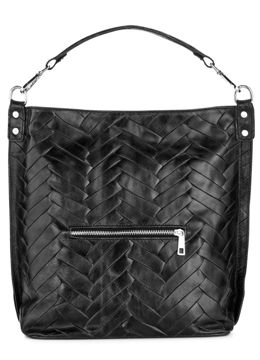 - Laurina Tasche mit Zierschloss am Seitenfach, in Farbe SCHWARZ Ansicht 2