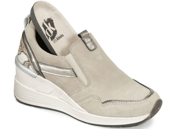 Komfortschuhe - Slipper aus Rind-Veloursleder, in Größe 036 bis 042, in Farbe BEIGE Ansicht 2