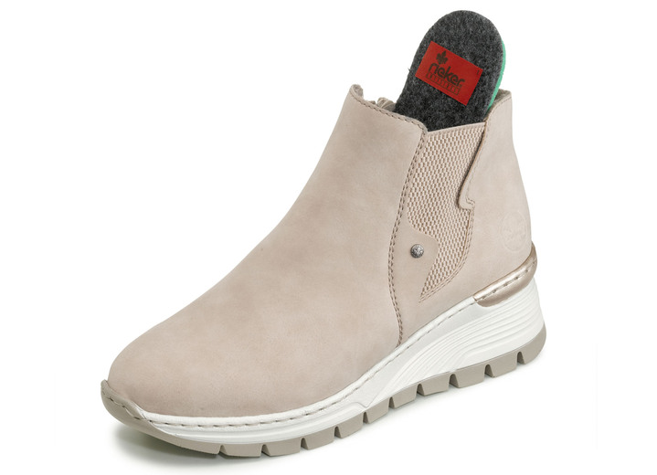 Komfortschuhe - Rieker Stiefelette aus weichem Nubukmaterial, in Größe 036 bis 042, in Farbe BEIGE Ansicht 2
