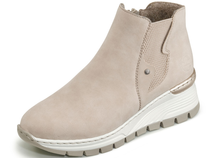 Komfortschuhe - Rieker Stiefelette aus weichem Nubukmaterial, in Größe 036 bis 042, in Farbe BEIGE Ansicht 1