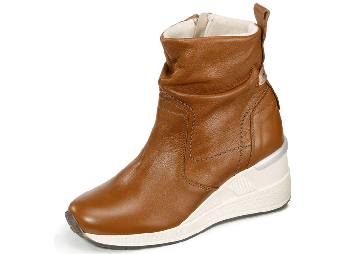 Komfortschuhe - Stiefelette aus weichem Nappaleder, in Größe 036 bis 042, in Farbe COGNAC Ansicht 1