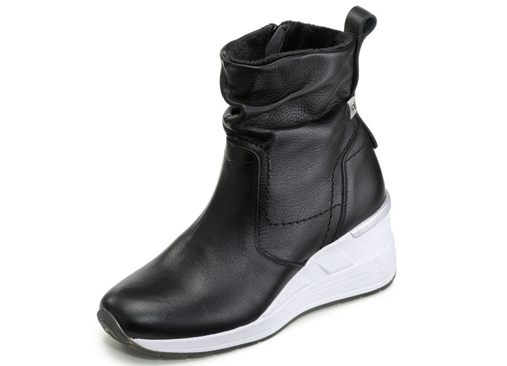 Komfortschuhe - Stiefelette aus weichem Nappaleder Komfortschuhe - Stiefelette aus weichem Nappaleder, in Größe 036 bis 042, in Farbe SCHWARZ
