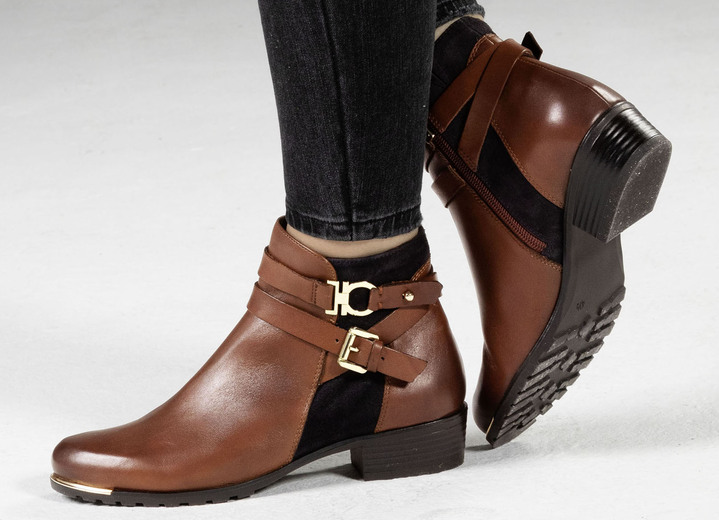 Komfortschuhe - Caprice, schicke Damen-Stiefeletten, Weite G, mit herausnehmbarer Decksohle, in Größe 3 1/2 bis 8, in Farbe SCHWARZ-GRAU Ansicht 8