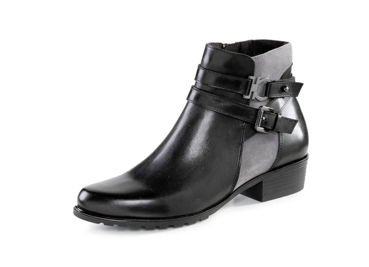 Komfortschuhe - Caprice, schicke Damen-Stiefeletten, Weite G, mit herausnehmbarer Decksohle, in Größe 3 1/2 bis 8, in Farbe SCHWARZ-GRAU Ansicht 1