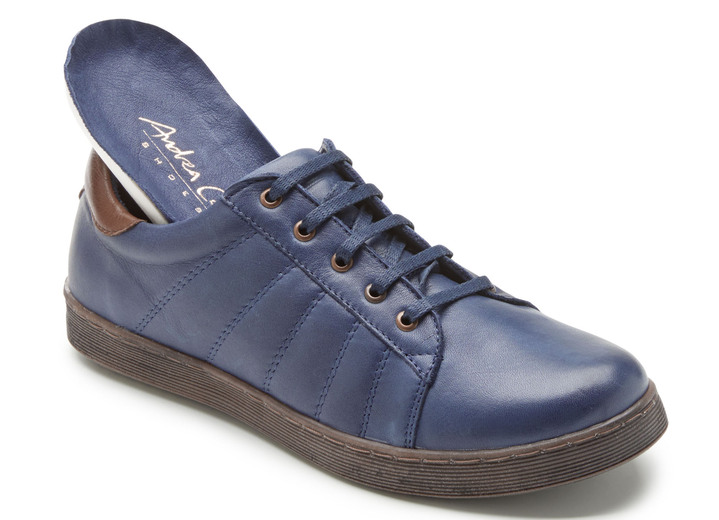 - Andrea Conti Schnür-Sneaker mit rückwärtigem Kontrast-Besatz, in Größe 036 bis 042, in Farbe MARINE Ansicht 2