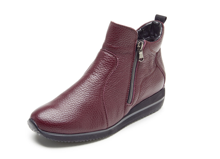 Komfortschuhe - Waldläufer, bequeme Damen-Stiefeletten, Weite H, aus Hirschleder, in Größe 3 1/2 bis 8, in Farbe BURGUND Ansicht 1