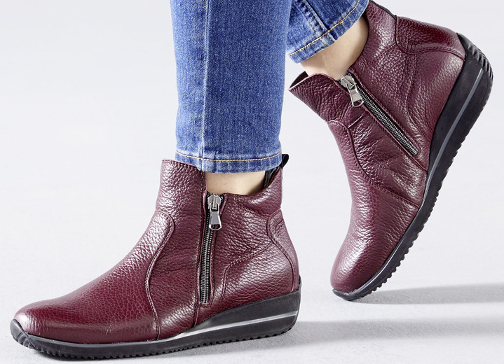 Komfortschuhe - Waldläufer, bequeme Damen-Stiefeletten, Weite H, aus Hirschleder, in Größe 3 1/2 bis 8, in Farbe MARINE Ansicht 7