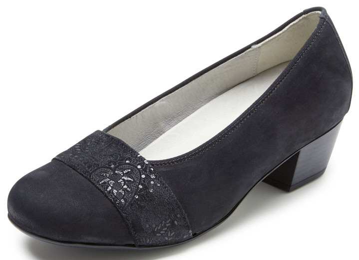 Komfortschuhe - Waldläufer, bequeme Damen-Pumps, Weite K, mit herausnehmbarem Fußbett, in Größe 3 1/2 bis 8, in Farbe SCHWARZ-BUNT Ansicht 6