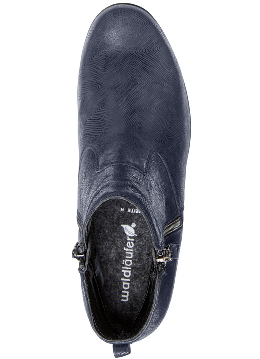 - Waldläufer Stiefelette aus effektvoll geprägtem Leder, in Größe 3 1/2 bis 8, in Farbe DUNKELBLAU Ansicht 3