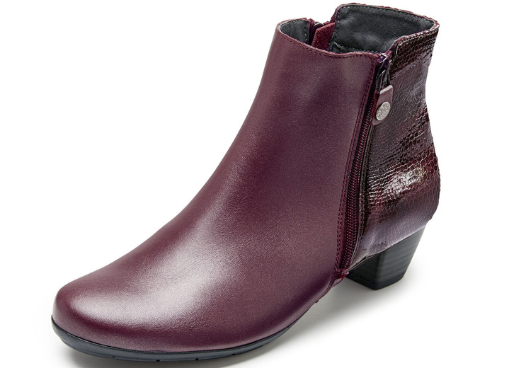 Komfortschuhe - ELENA EDEN, elegante Damen-Stiefeletten, Weite G, mit herausnehmbarem Fußbett Komfortschuhe - ELENA EDEN, elegante Damen-Stiefeletten, Weite G, mit herausnehmbarem Fußbett, in Größe 036 bis 042, in Farbe BURGUND