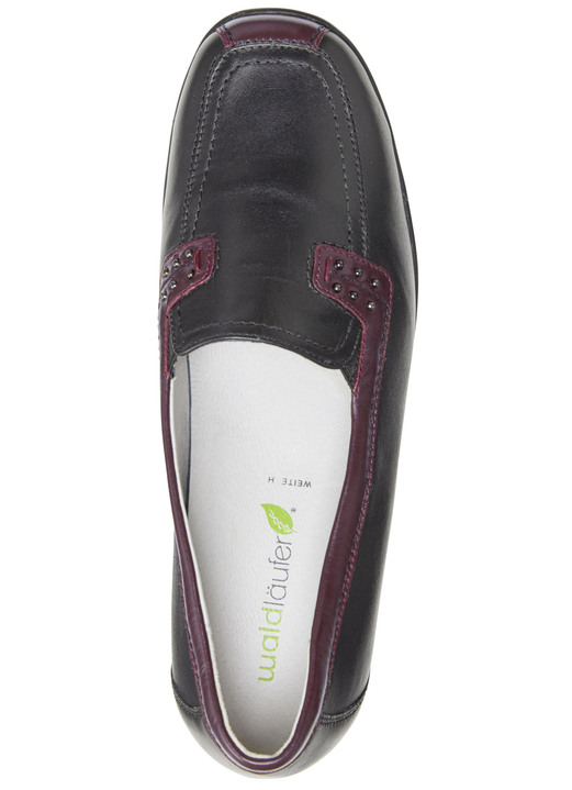 Komfortschuhe - Waldläufer, bequeme Damen-Slipper, Weite H, mit herausnehmbarem Fußbett, in Größe 3 1/2 bis 8, in Farbe COGNAC-BLAU Ansicht 7