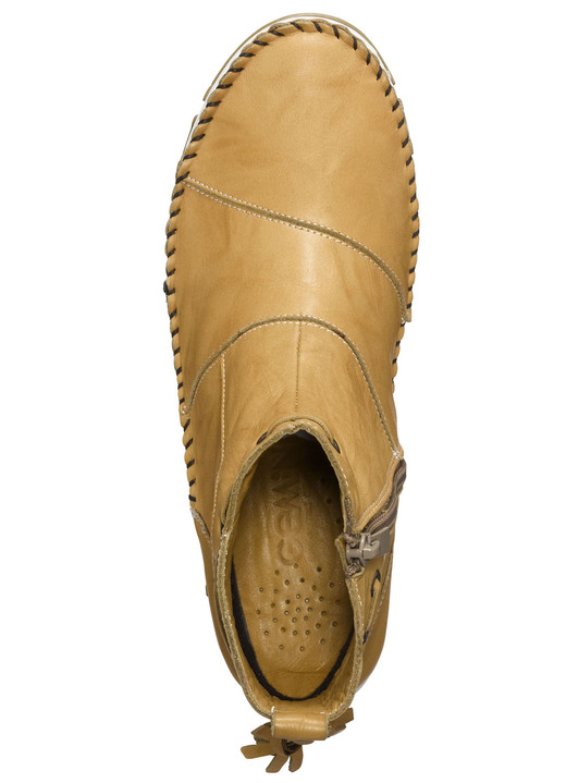 Komfortschuhe - Gemini Mokassin-Stiefelette aus Rind-Nappaleder mit Knitter-Struktur, in Größe 036 bis 042, in Farbe WEISS Ansicht 8