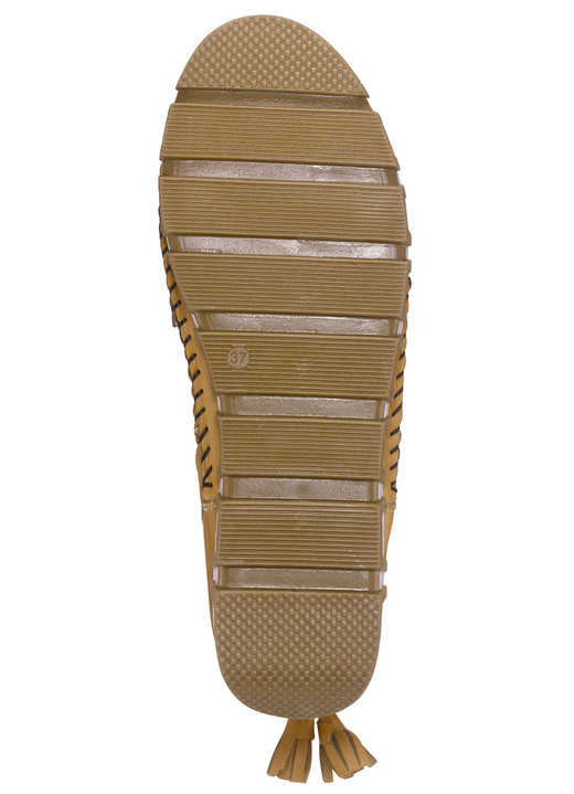 Komfortschuhe - Gemini Mokassin-Stiefelette aus Rind-Nappaleder mit Knitter-Struktur, in Größe 036 bis 042, in Farbe WEISS Ansicht 9