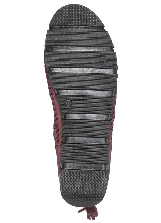 Komfortschuhe - Gemini Mokassin-Stiefelette aus Rind-Nappaleder mit Knitter-Struktur, in Größe 036 bis 042, in Farbe WEISS Ansicht 13