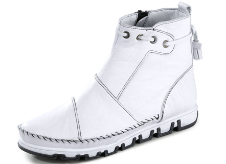 Gemini Mokassin-Stiefelette aus Rind-Nappaleder mit Knitter-Struktur