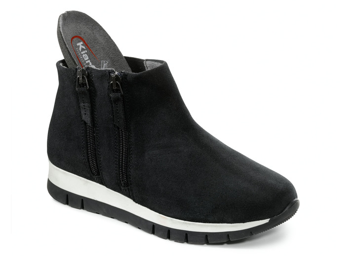 Komfortschuhe - Bootie mit zwei Reißverschlüssen, in Größe 036 bis 042, in Farbe SCHWARZ Ansicht 2