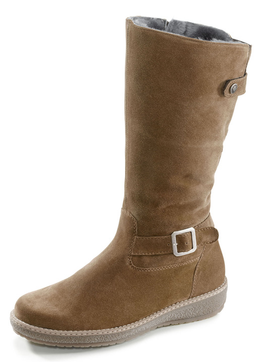 Komfortschuhe - Waldläufer, gefütterte Damen-Stiefel, Winterschuhe, Weite H, mit Lammfell, in Größe 4 1/2 bis 9, in Farbe SCHWARZ Ansicht 5