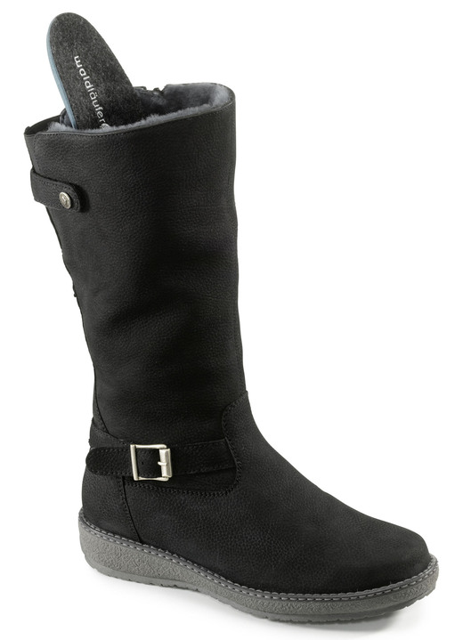 Komfortschuhe - Waldläufer, gefütterte Damen-Stiefel, Winterschuhe, Weite H, mit Lammfell, in Größe 4 1/2 bis 9, in Farbe COGNAC Ansicht 6