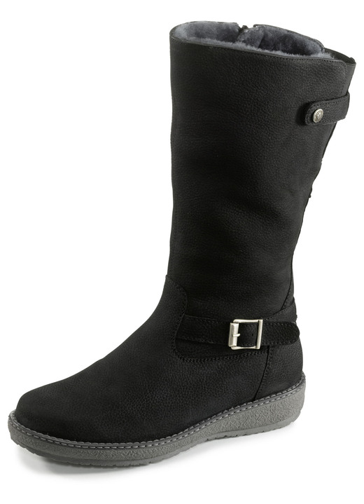Komfortschuhe - Waldläufer, gefütterte Damen-Stiefel, Winterschuhe, Weite H, mit Lammfell, in Größe 4 1/2 bis 9, in Farbe COGNAC Ansicht 5
