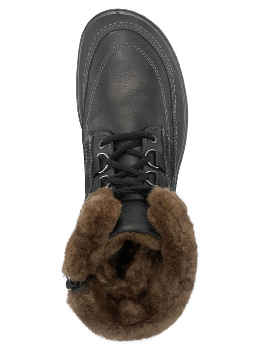- Schnür-Booties mit echtem Lammfellfutter, in Größe 036 bis 042, in Farbe SCHWARZ Ansicht 2