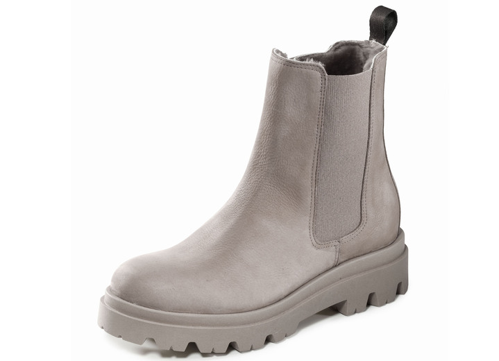 Komfortschuhe - Trendige Stiefelette mit kuscheligem Lammfellfutter, in Größe 036 bis 041, in Farbe BEIGE Ansicht 1