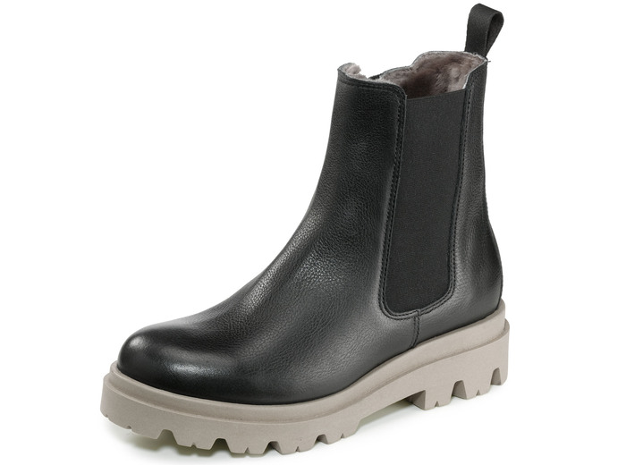 Komfortschuhe - Trendige Stiefelette mit kuscheligem Lammfellfutter, in Größe 036 bis 041, in Farbe BEIGE Ansicht 7