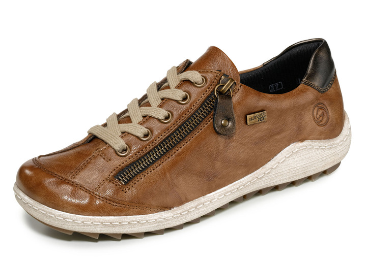 Komfortschuhe - Remonte Schnür-Sneaker mit Knitter-Struktur, in Größe 036 bis 042, in Farbe COGNAC Ansicht 1