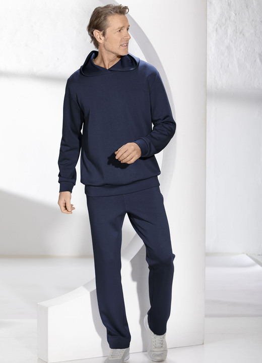 Herrenmode - Hoodie von „Klaus Modelle“ in 3 Farben, in Größe L (52/54) bis XXL (60/62), in Farbe MARINE Ansicht 2