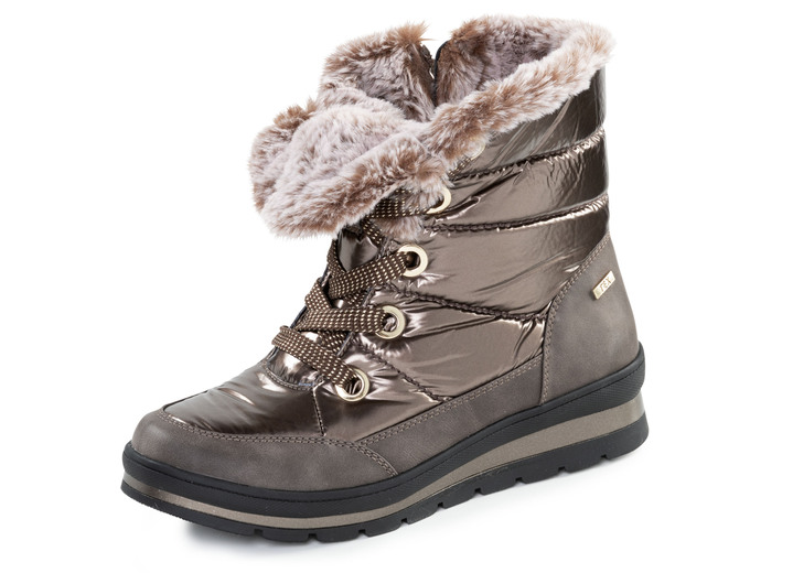 Komfortschuhe - ELENA EDEN, gefütterte Damen-Boots, Winterschuhe, Weite G, mit herausnehmbarem Fußbett, in Größe 3 1/2 bis 8, in Farbe PERLWEISS-GRAU Ansicht 13