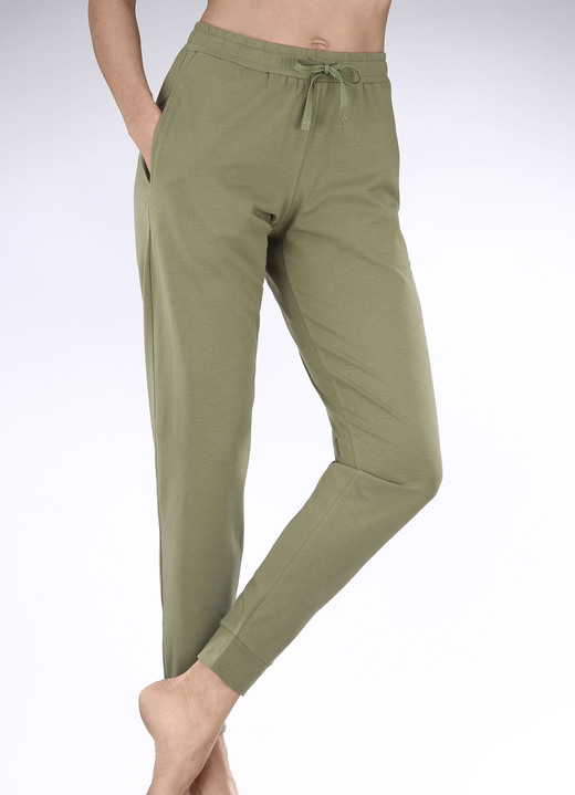 Schlafanzüge & Shortys - Hose mit BIO-Baumwolle und seitlichen Eingriffstaschen, in Größe 036 bis 052, in Farbe MARINE Ansicht 2