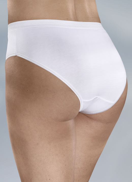 Slips - Fünferpack Slips mit glänzenden Abschlüssen, in Größe 036 bis 052, in Farbe 3X SCHWARZ, 2X WEISS Ansicht 3