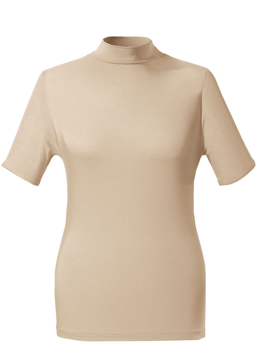 Unterhemden - Zweierpack Shirts mit Stehkragen und kurzen Ärmeln, in Größe 036 bis 052, in Farbe 1X GRAFIT, 1X JEANSBLAU Ansicht 14