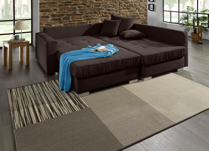 - Ansprechende Polsterecke mit Hocker, in Farbe BRAUN Ansicht 2