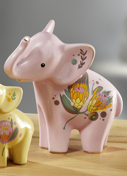 Figuren - Handgefertigte Goebel Porzellan-Elefanten, in Farbe ROSA, in Ausführung Wanjala Ansicht 1
