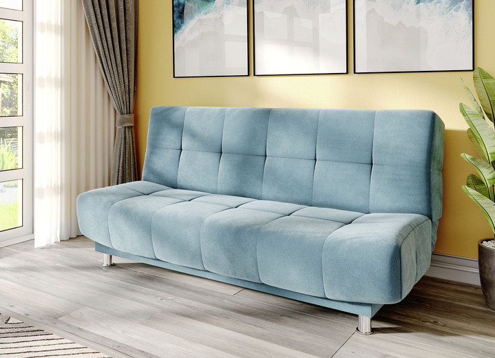 - Gemütliches Schlafsofa mit Bettkasten, in Farbe BLAU Ansicht 1
