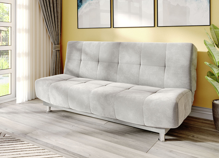 Schlafsofas - Gemütliches Schlafsofa mit Bettkasten, in Farbe HELLGRAU Ansicht 1