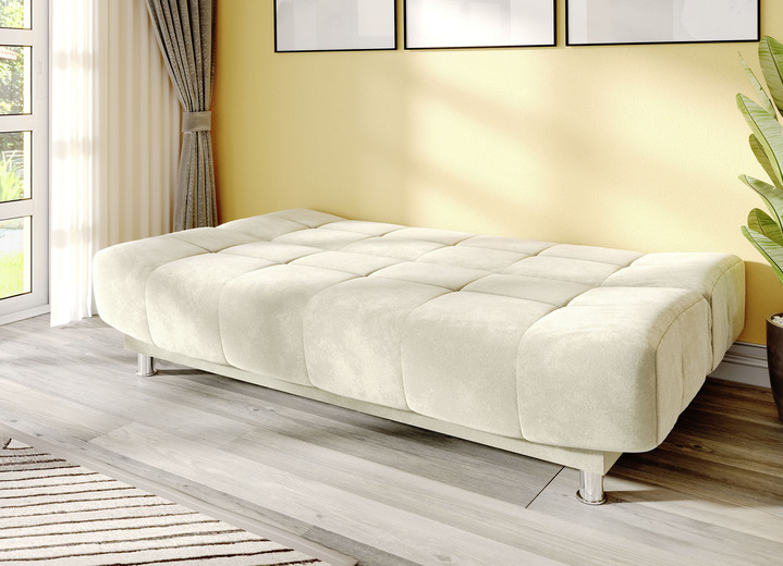 - Gemütliches Schlafsofa mit Bettkasten, in Farbe CREME Ansicht 2