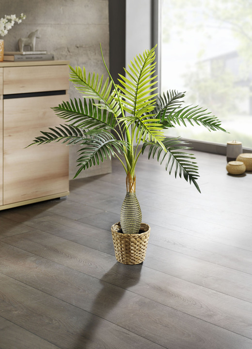 Kunst- & Textilpflanzen - Palme im Topf, in Farbe GRÜN
