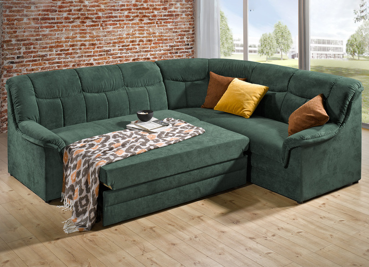 Funktions-Polstermöbel - Frei im Raum aufstellbare Polsterecke mit Bettfunktion Ansicht 14 Funktions-Polstermöbel - Frei im Raum aufstellbare Polsterecke mit Bettfunktion, in Farbe GRÜN Ansicht 14