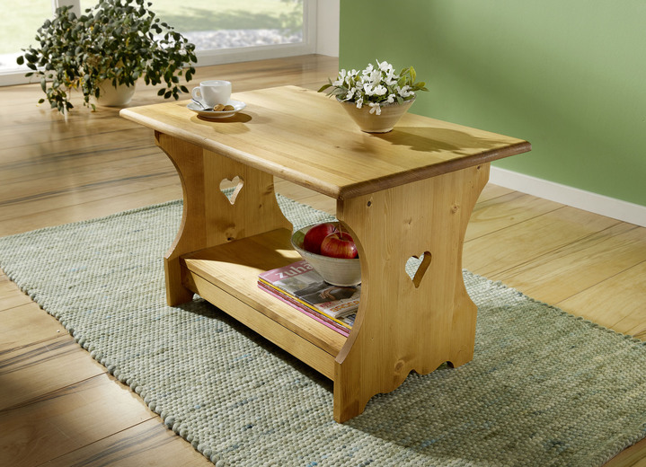 Couchtische - Couchtisch aus massivem, gewachstem Tannenholz, in Farbe NATUR