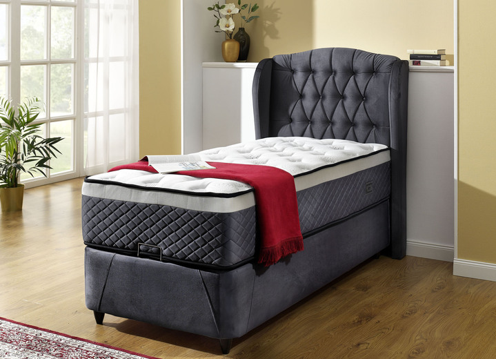 Betten - Komfortables Boxspringbett für traumhaft schöne Nächte, in Farbe ANTHRAZIT Ansicht 1