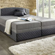 Betten - Boxspringbett mit Bettkästen, in Farbe SCHWARZ-ANTHRAZIT – Farbe DUNKELGRAU-HELLGRAU – Ansicht 1