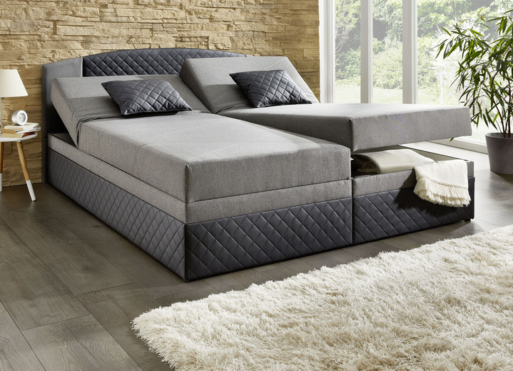 Betten - Boxspringbett mit Bettkästen, in Farbe SCHWARZ-ANTHRAZIT Ansicht 3