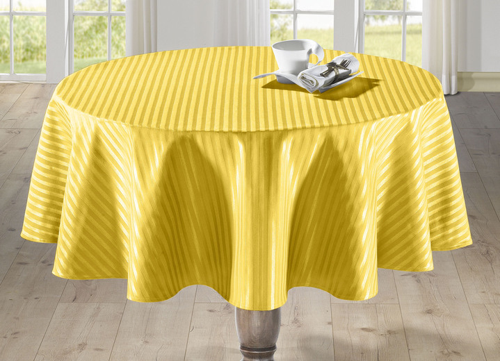 Tischdecken - Feine Tisch- und Raumdekoration mit glänzendem Streifendessin, in Größe 100 (Läufer, 40/150 cm) bis 404 (Kissenbezug, 40/ 40 cm), in Farbe CHAMPAGNER Ansicht 5