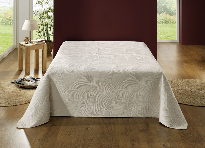 Tagesdecken - Kuschelige Tagesdecke, in Größe 873 (für Einzelbett, 140x210 cm) bis 924 (1 Kissenbezug, 40x 80 cm), in Farbe CREME Ansicht 2